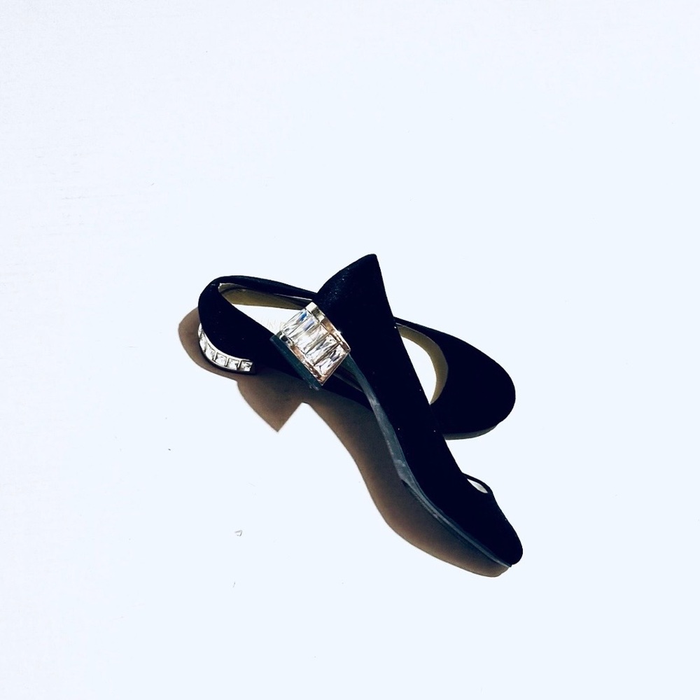 Women’s Black Heels with Crystal Accent